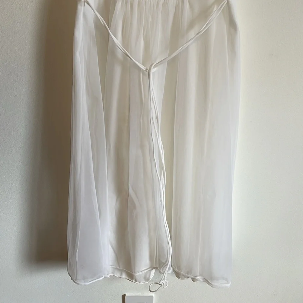 Warner’s Chemise Nightie SM White Romantic Appliqué VTG Slip Floral Chiffon - Picture 8 of 15